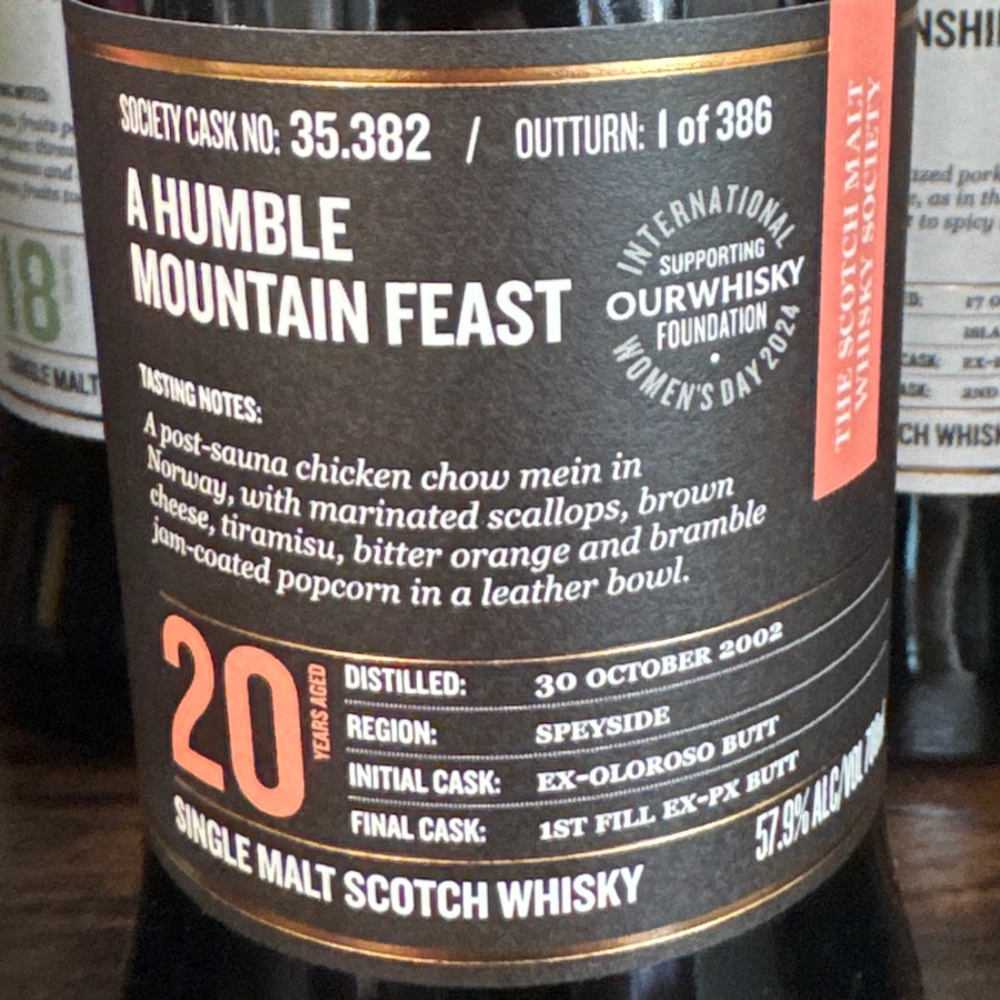 SMWS 35.382 A Humble Mountain Feast (Glen Moray)