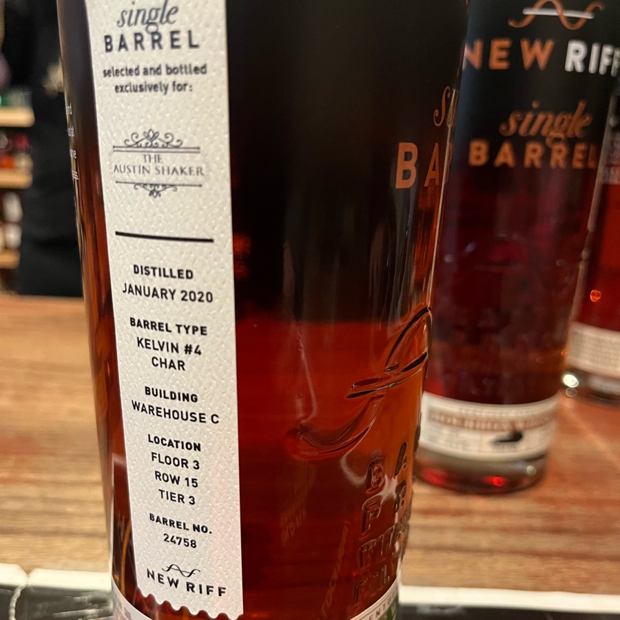 New Riff Single Barrel Rye #24758 (The Austin Shaker)