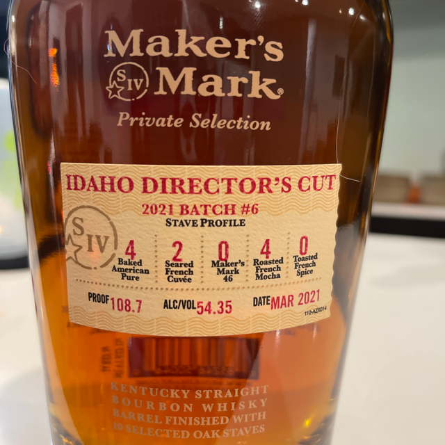 Maker's Mark Private Selection Idaho Director's Cut 2021 Batch #6