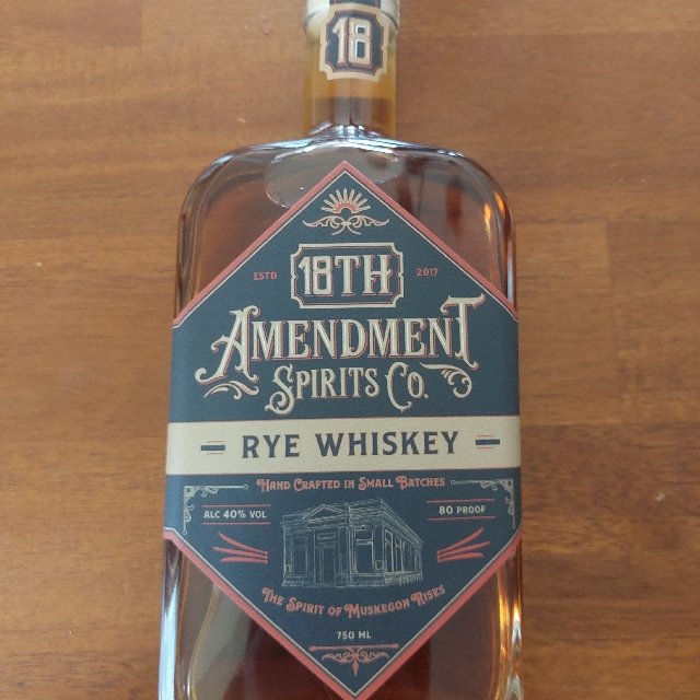 18th Amendment Spirits Co. Rye Whiskey