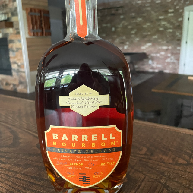 Barrell Bourbon Private Release Grandma's Peach Pie