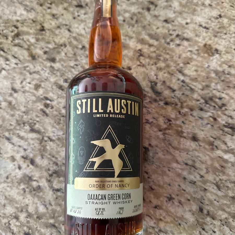 Still Austin Oaxacan Green Corn Straight Whiskey - Order of Nancy Rare Selextion Single Barrel - 8/24