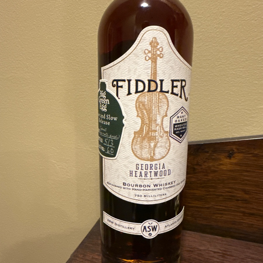 Fiddler Georgia Heartwood Bourbon Whiskey Big Green Egg