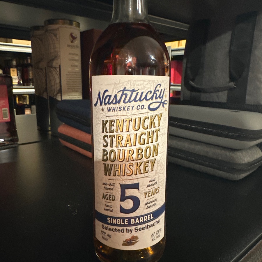 Nashtucky Cask Strength Kentucky Straight Bourbon Whiskey Aged 5 Years Single Barrel Selected by Seelbach's (barrel 5123)