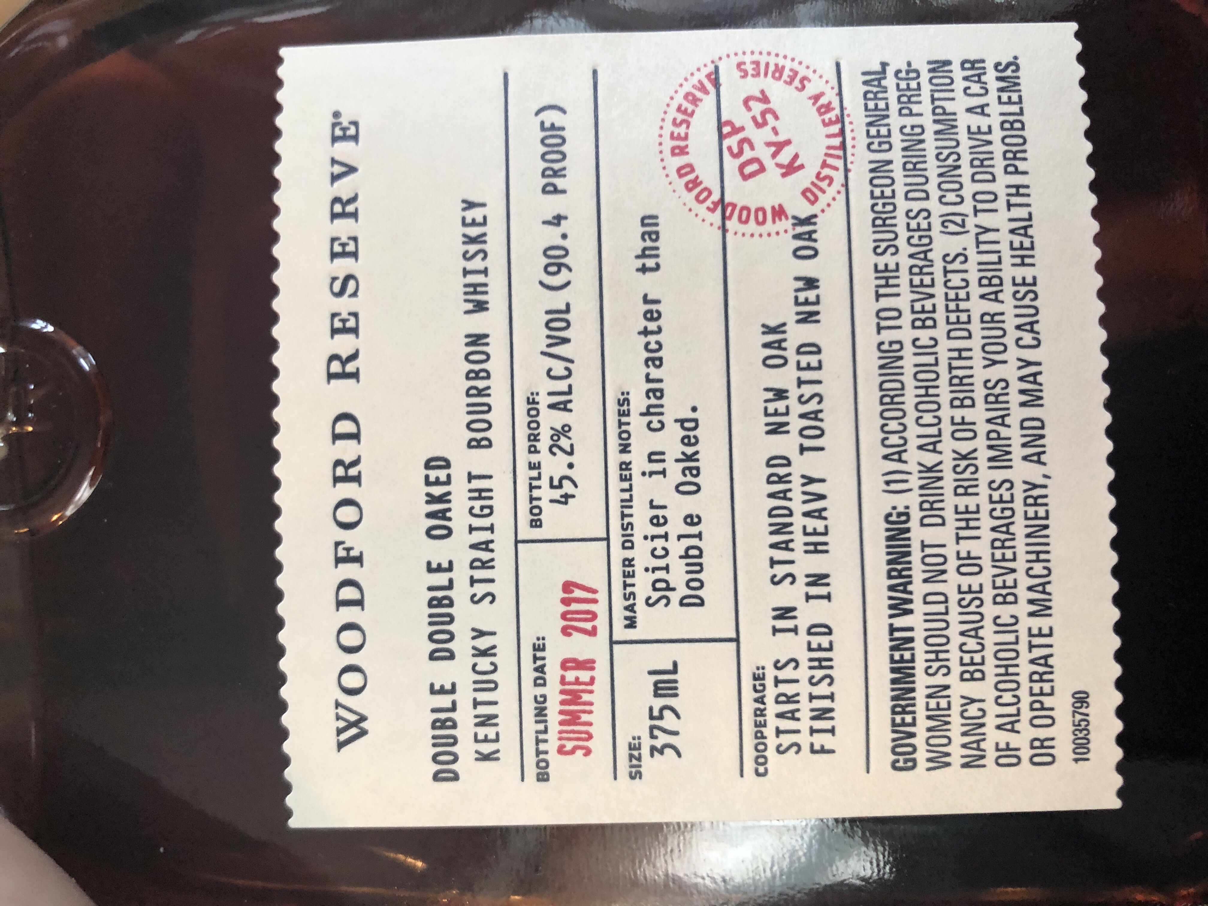 Woodford Reserve Distillery Series Double Double Oaked (Summer 2017)