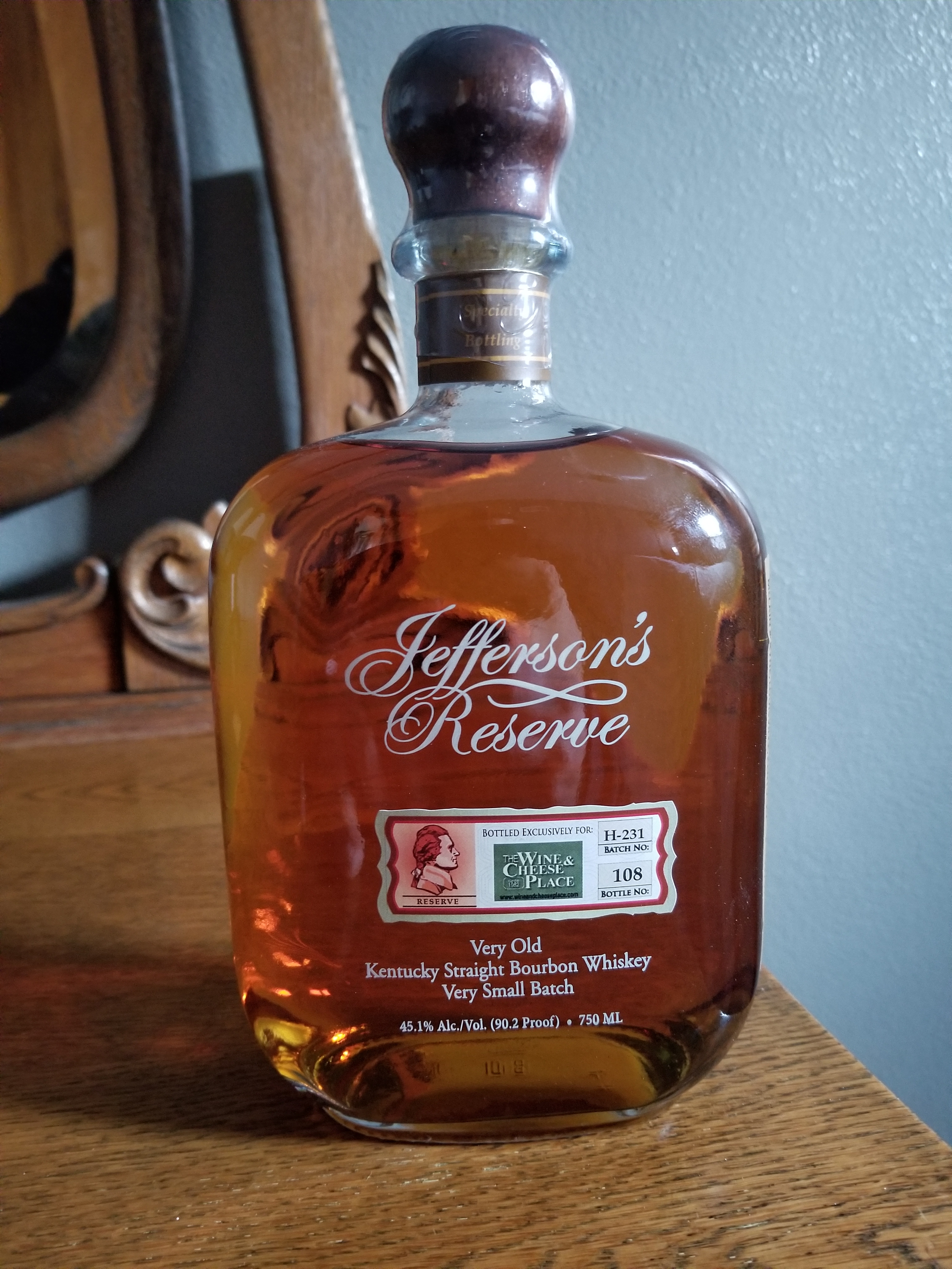 Jefferson's Reserve Very Old Bourbon Batch H-231 (The Wine & Cheese Place)