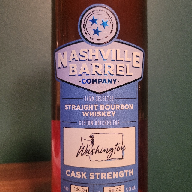 Nashville Barrel Cask Strength Straight Bourbon (Washington Batch)