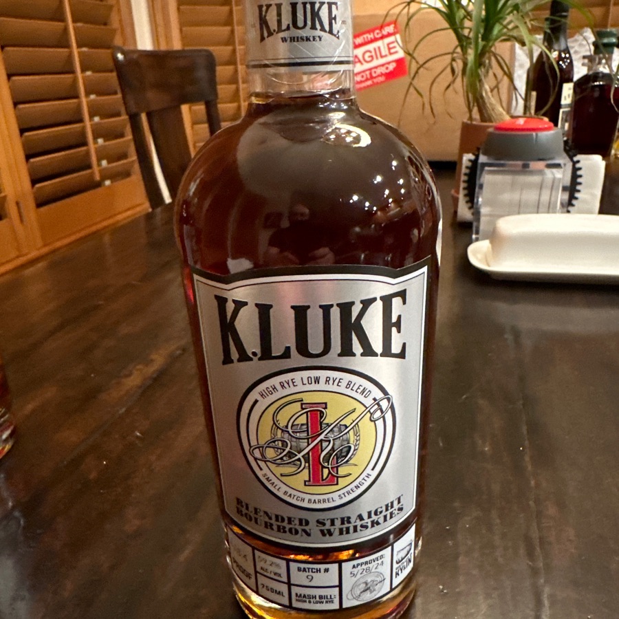 K. Luke Small Batch Barrel Strength Blended Straight Bourbon Whiskies Batch 9