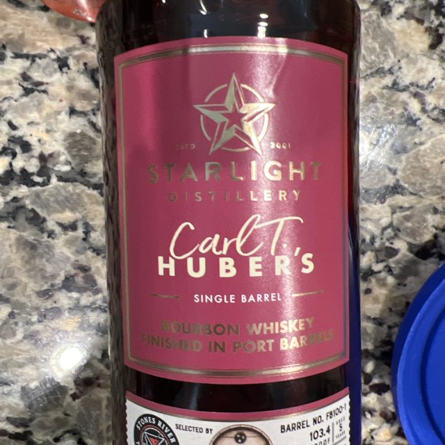 Starlight Carl T. Huber's Single Barrel Bourbon Finished in Port Barrels