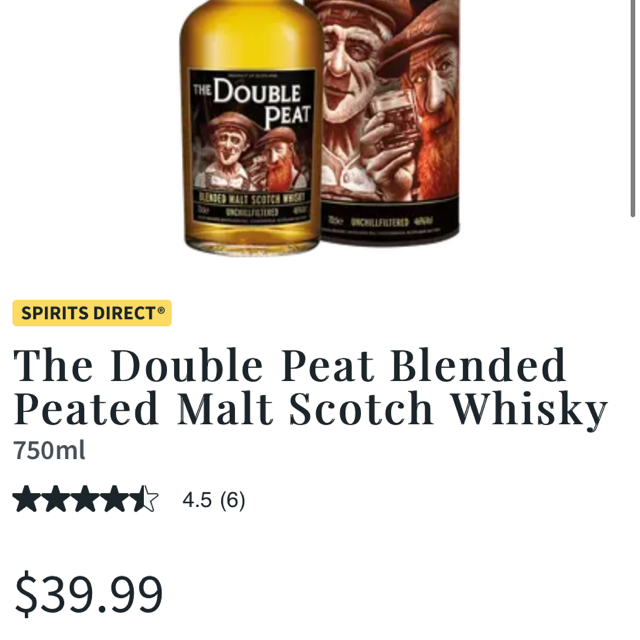 The Double Peat Blended Peated Malt Scotch Whisky