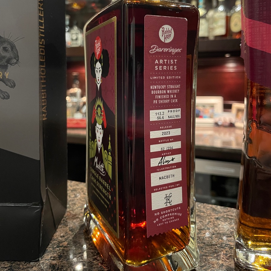Rabbit Hole Dareringer Single Barrell Cask Strength Artist Series Macbeth