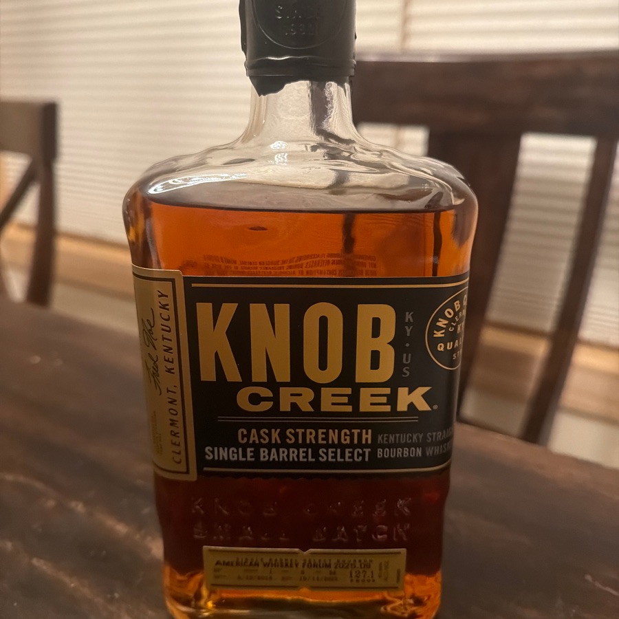Knob Creek Cask Strength Single Barrel Select Kentucky Straight Bourbon Whiskey W-J F-03 R-36 (American Whiskey Forum 2025.09)