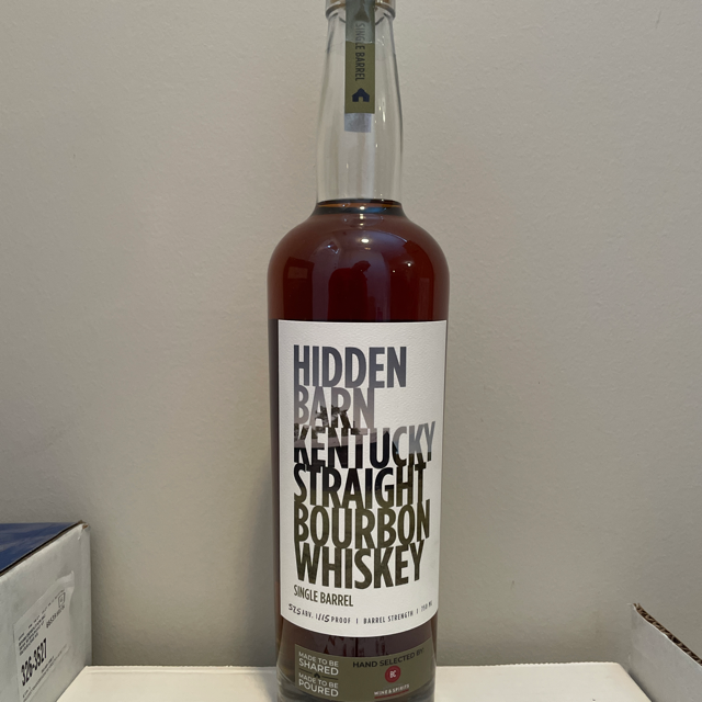 Hidden Barn Kentucky Straight Bourbon Whiskey Single Barrel (BC Wine & Spirits)