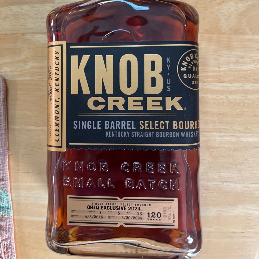 Knob Creek Single Barrel Select Bourbon OHLQ Exclusive 2024