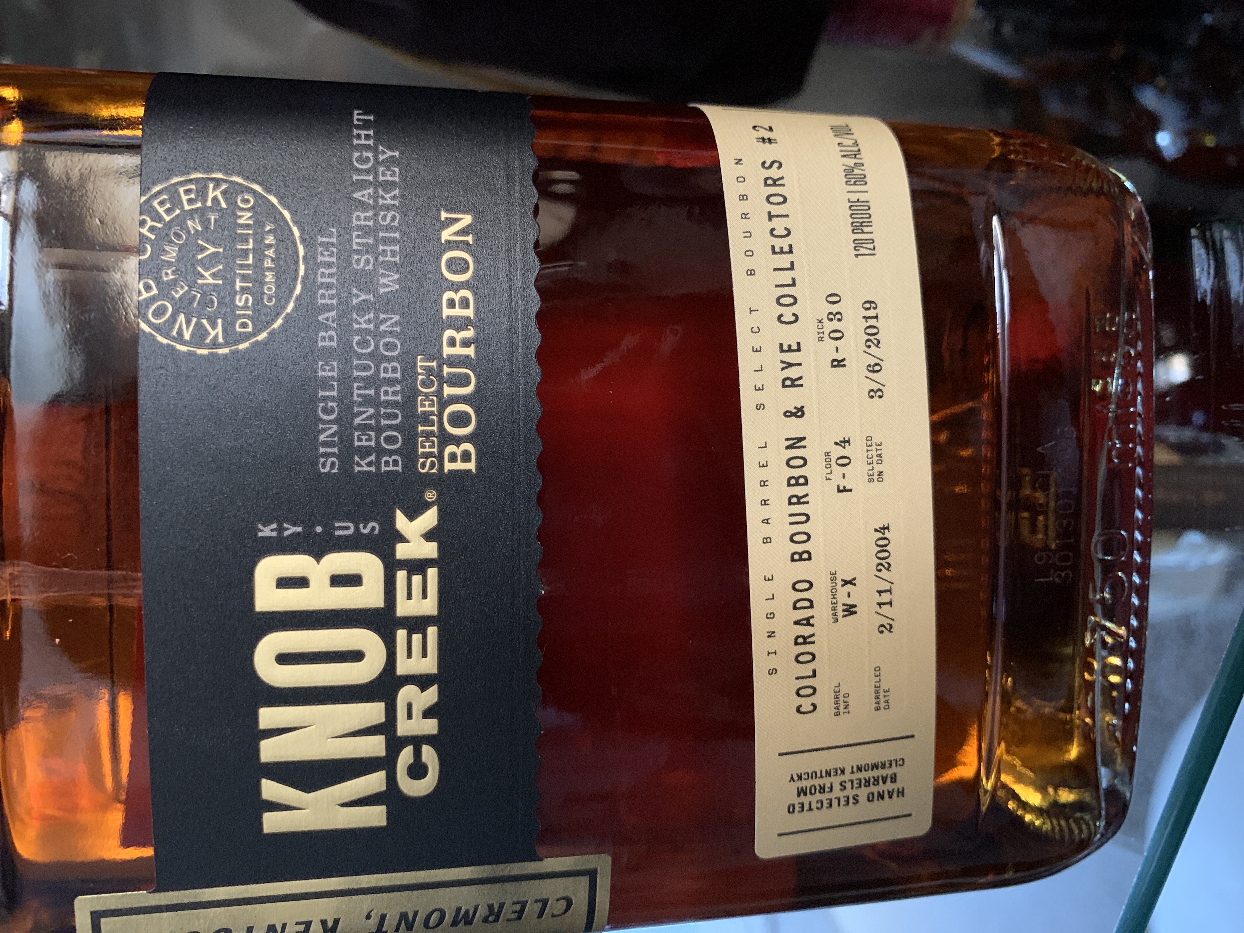 Knob Creek Single Barrel Select Bourbon W-X F-04 R-030 (Colorado Bourbon & Rye Collectors #2)