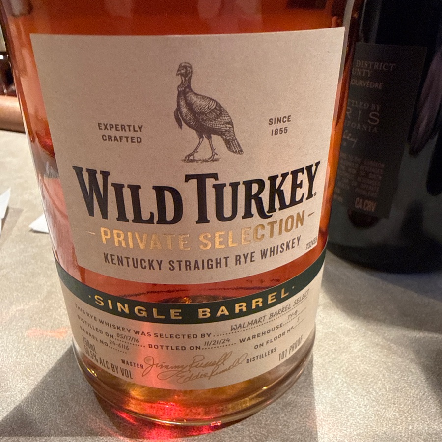 Wild Turkey Private Selection Kentucky Straight Rye Whiskey - Wal-Mart - 24-6116
