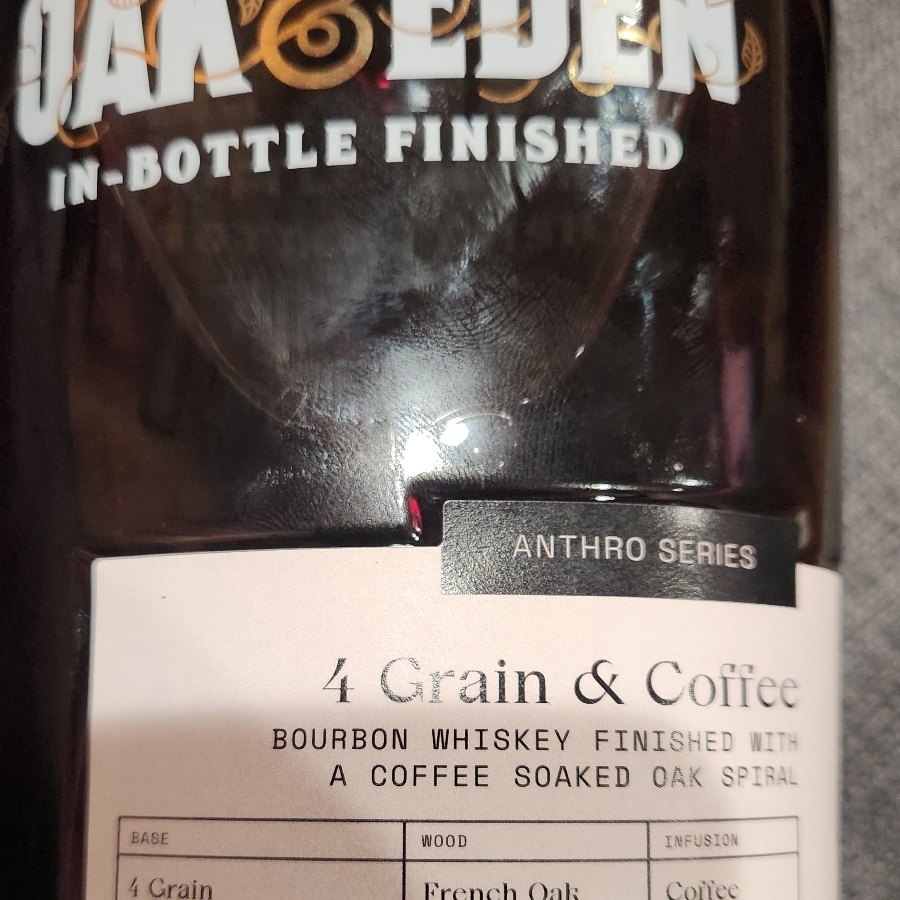 Oak and Eden In Bottle Finished Anthro Series 4 Grain and Coffee Soaked Oak Spiral
