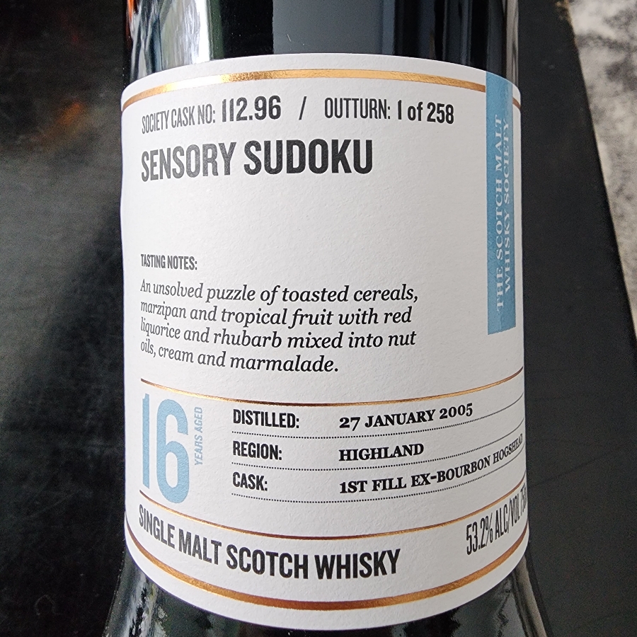 Sensory Sudoko SMWS 112.96