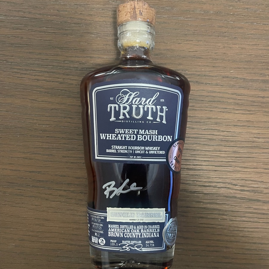 Hard Truth Sweet Mash Wheated Straight Bourbon Whiskey Barrel Strength Uncut & Unfiltered - Single Barrel Select