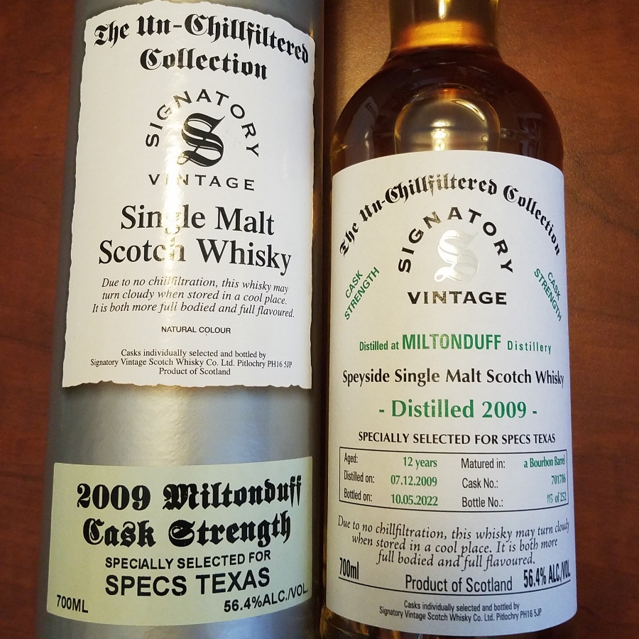 Signatory Vintage The Unchillfiltered Collection Miltonduff 2009 Cask Strength