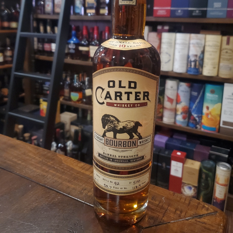 Old Carter 10 Year Straight Bourbon Whiskey Batch SC-1 Bottle No. 92