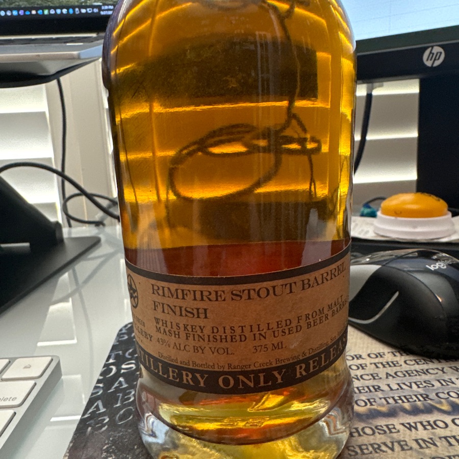 Ranger Creek distillery, rimfire stout barrel finish