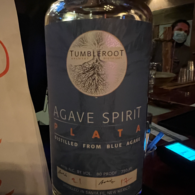 Tumbleroot Plata Agave Spirit