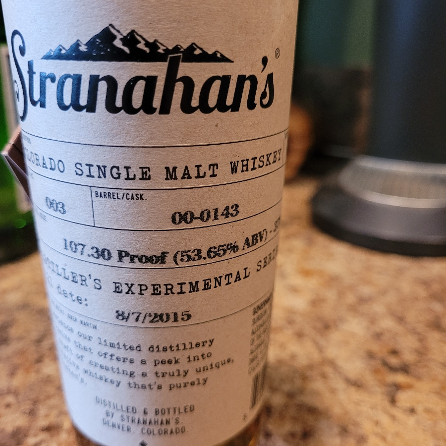 Stranahan's Distiller's Experimental Series Batch 003