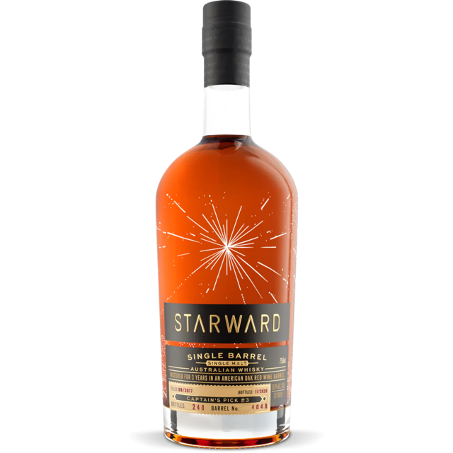 Starward Single Barrel Single Malt Australian Whiskey Matured for 3 Years in an American Oak Red Win Barrel
