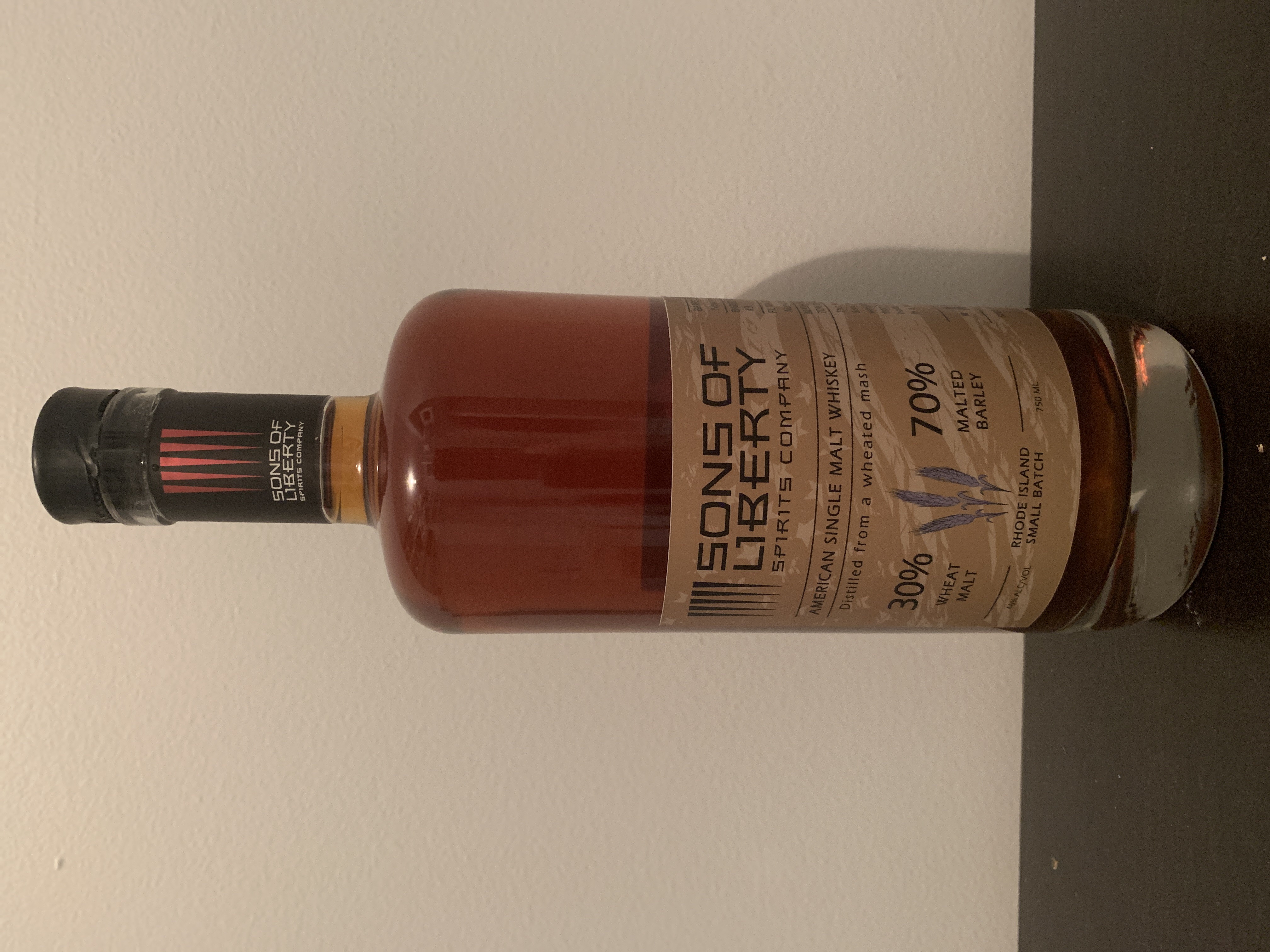 Sons of Liberty American Single Malt Whiskey Distilled from a Wheated Mash