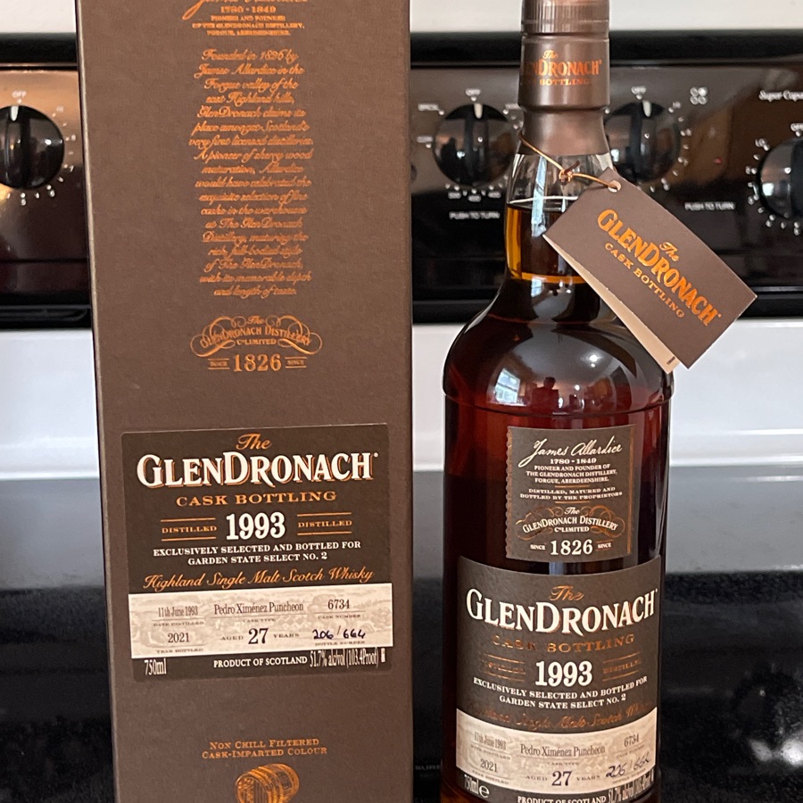 The Glendronach Cask Bottling 1993  27 Years Pedro Ximenez Puncheon  Cask #6734