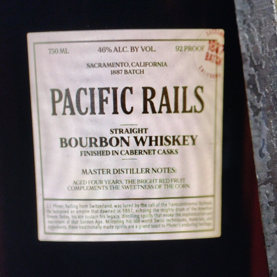 Pacific Rails Straight Bourbon Whiskey Finished in Cabernet Casks