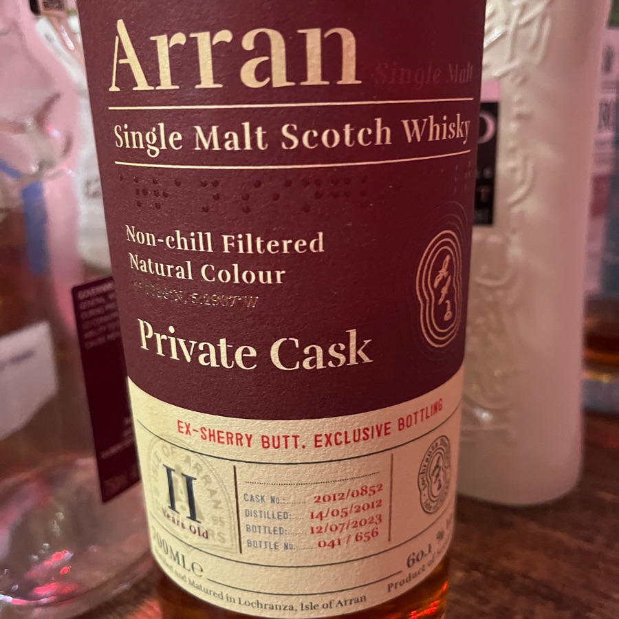 Arran 11 years Private Cask #2012/0852