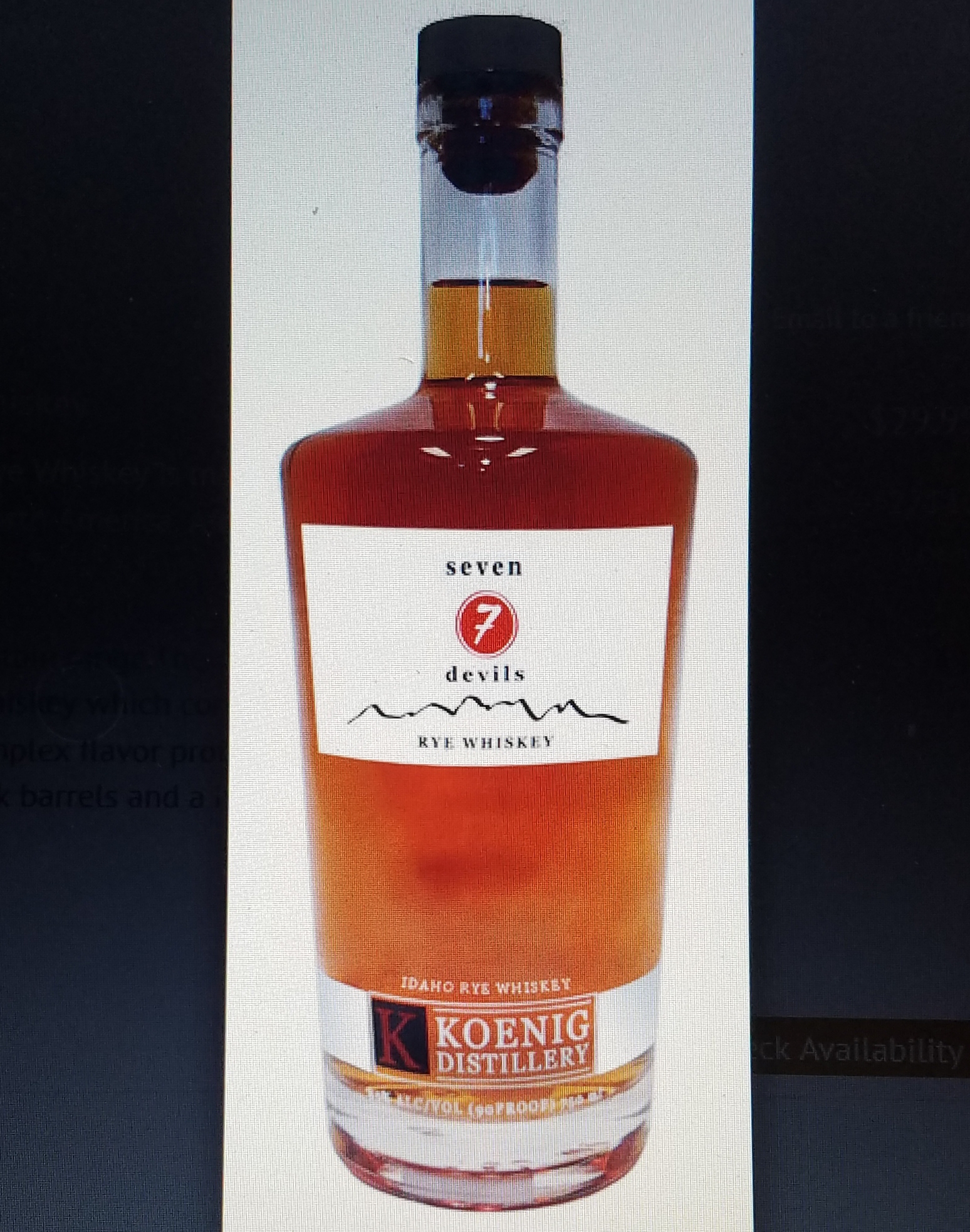 Seven Devils Rye Whiskey