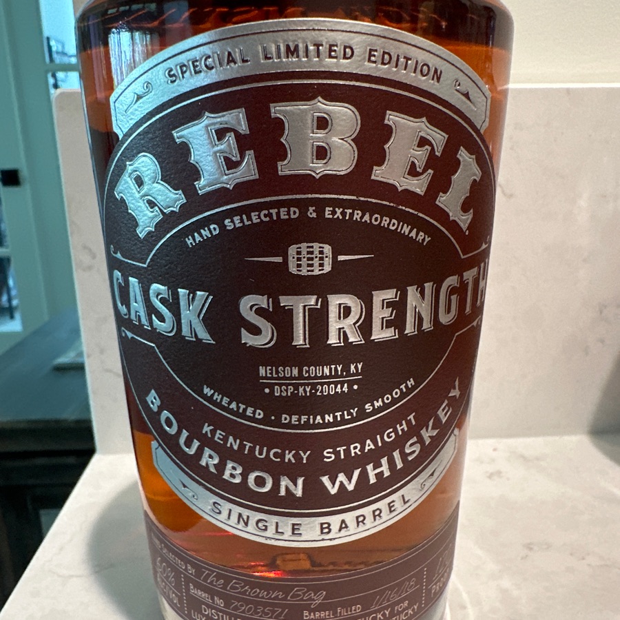Rebel Cask Strength Single Barrel - The Brown Bag