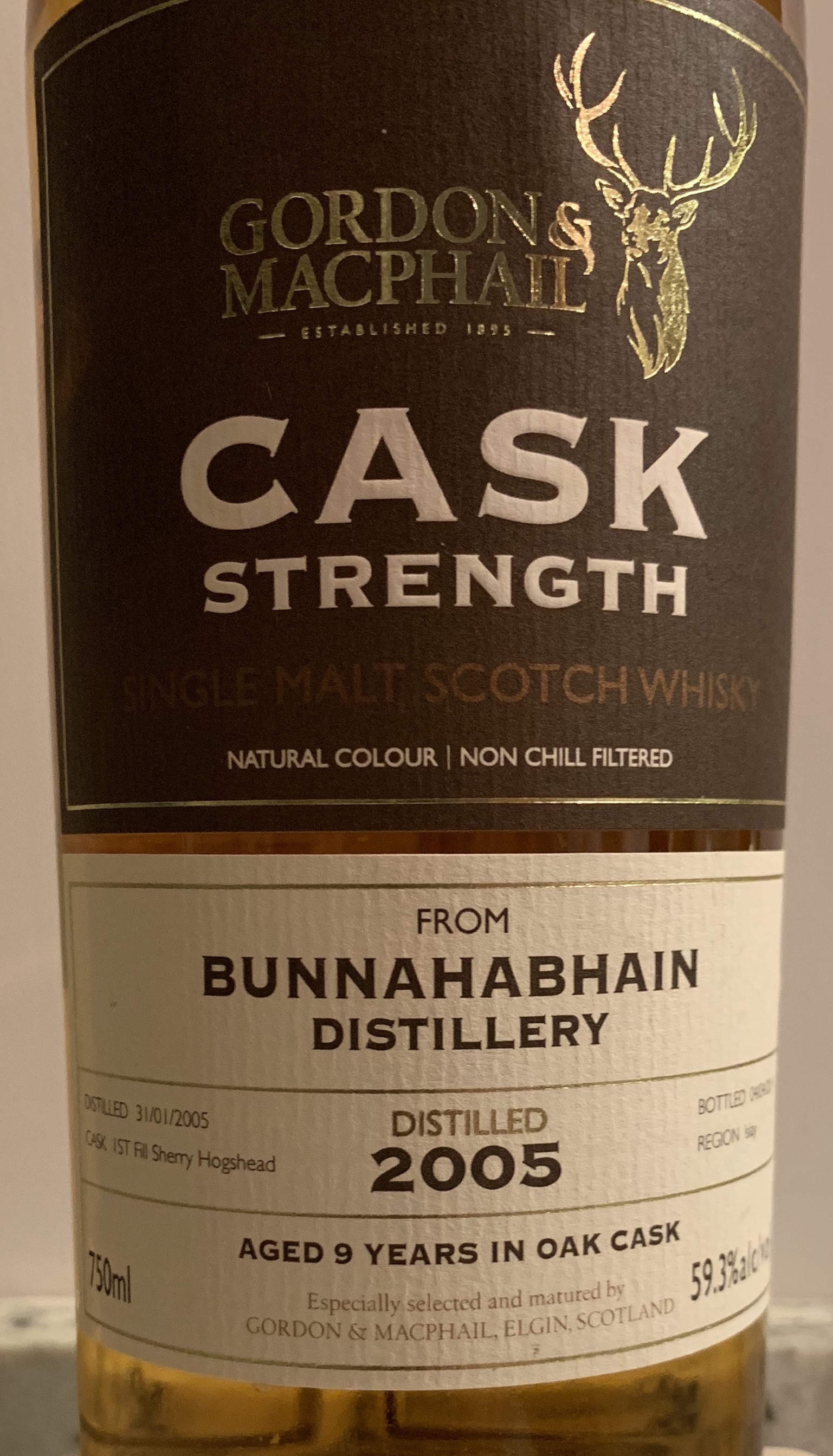 Bunnahabhain 2005 9 Year Cask Strength (Gordon & Macphail)