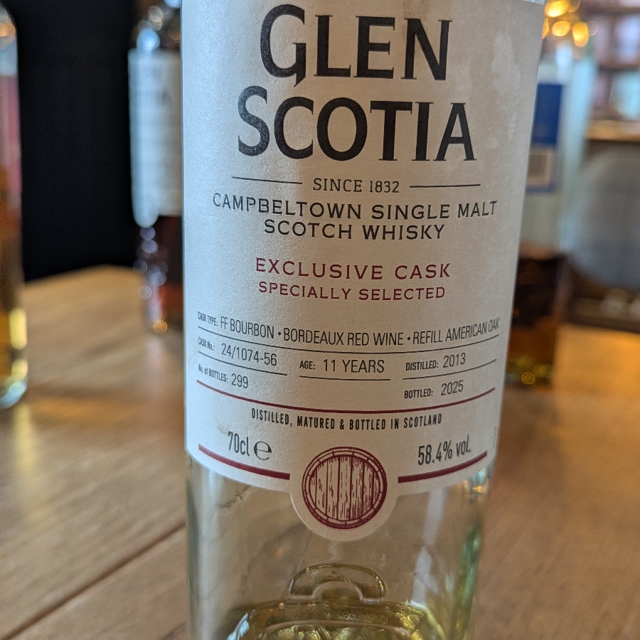 Glen Scotia 11 Year Old FF Bourbon/Bordeaux Red Wine/Refill American Oak