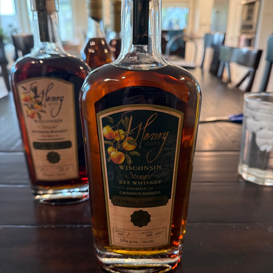 J. Henry & Sons Le Trou Normand Wisconsin Straight Rye Whiskey Finished in Calvados Barrels Batch No 1