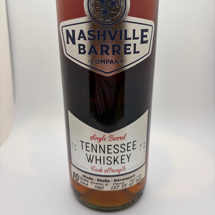 Nashville Barrel Company Single Barrrel Tennessee Whiskey Cask Strength - Barrel # 1461