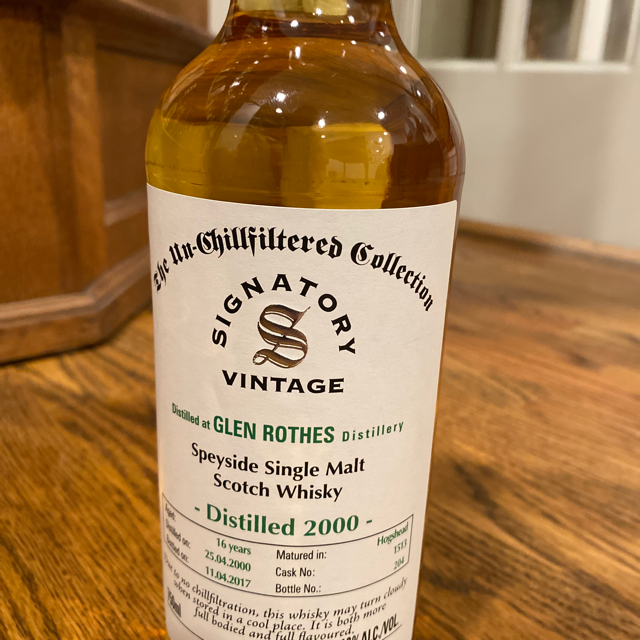 The un-chillfiltered collection Glen Rothes 2000