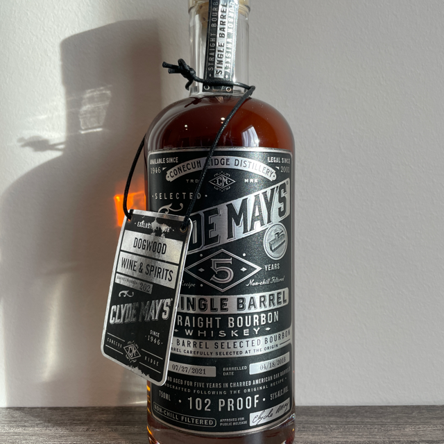 Clyde May's 5 Year Single Barrel Straight Bourbon Whiskey (Dogwood Wine & Spirits)