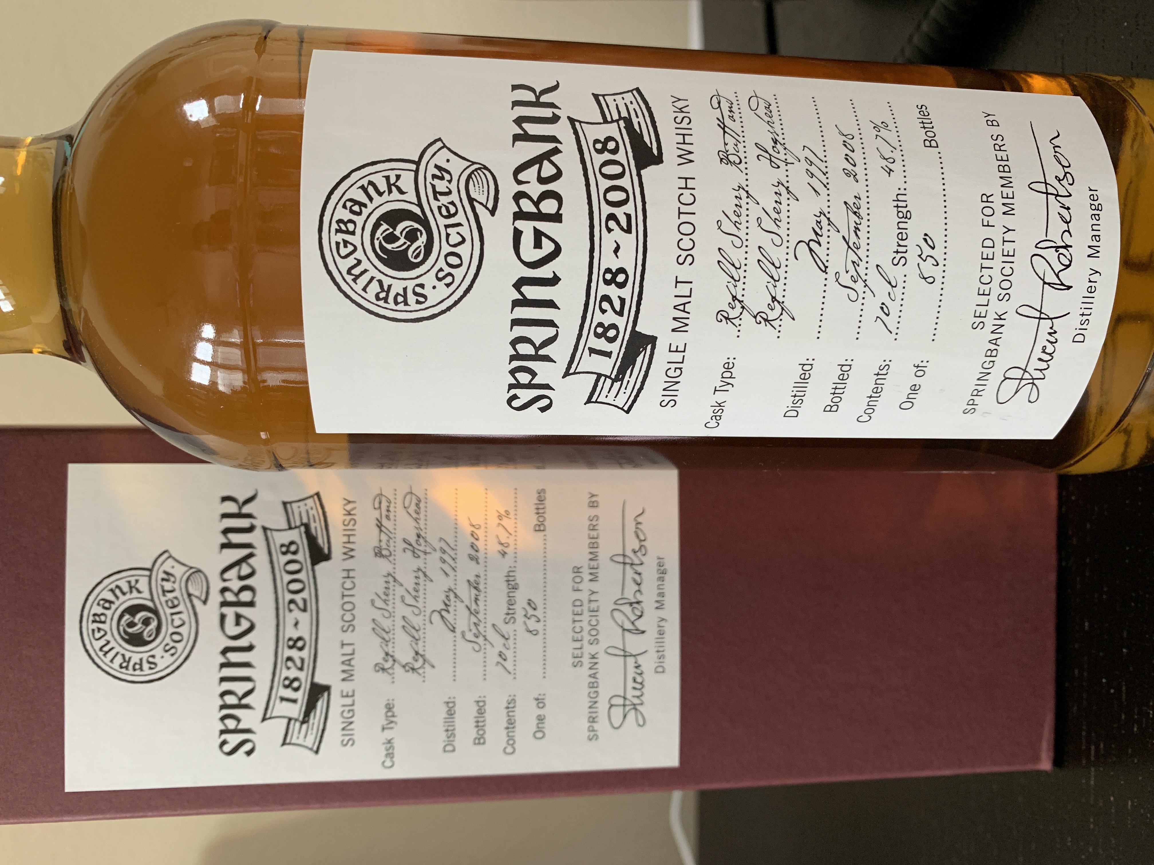 Springbank 21yr Society Bottling