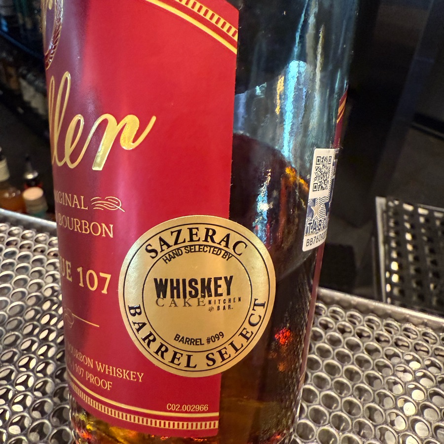 Weller Antique 107 (Sazerac Barrel Select Whiskey Cake Kitchen & Bar) Barrel #099
