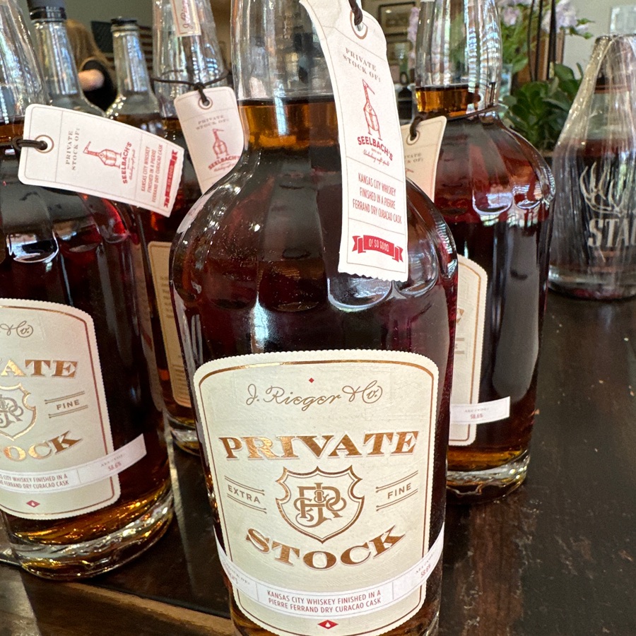 J Rieger Private Stock finished in a Dry Curacao Cask (Seelbach's pick)