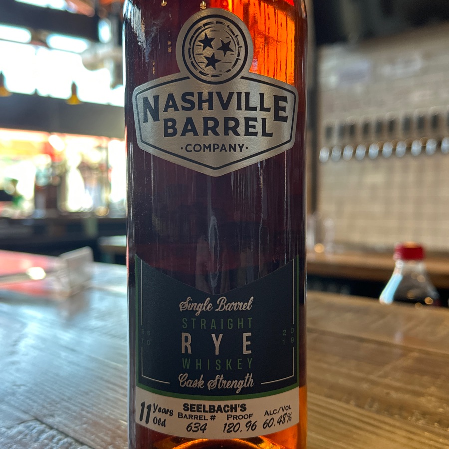 Nashville Barrel Company Single Barrel Straight Rye Whiskey - 11 Year Cask Strength- Seelbach's