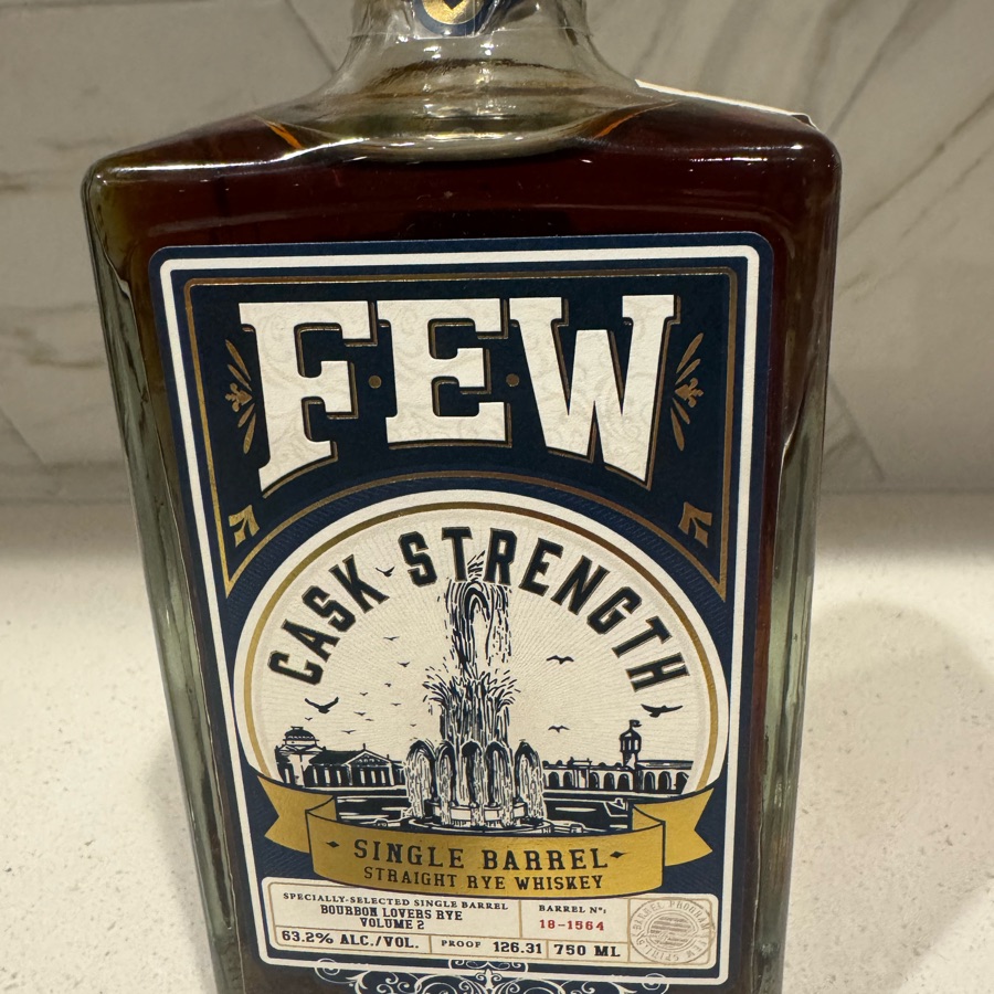 Few Cask Strength Single Barrel Straight Rye Whiskey "Bourbon Lovers Rye Volume 2"
