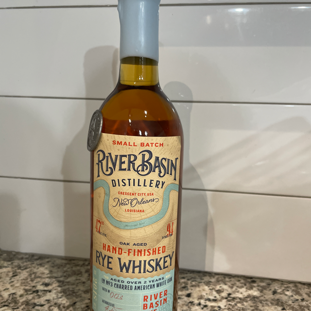 River basin hand finished rye whiskey