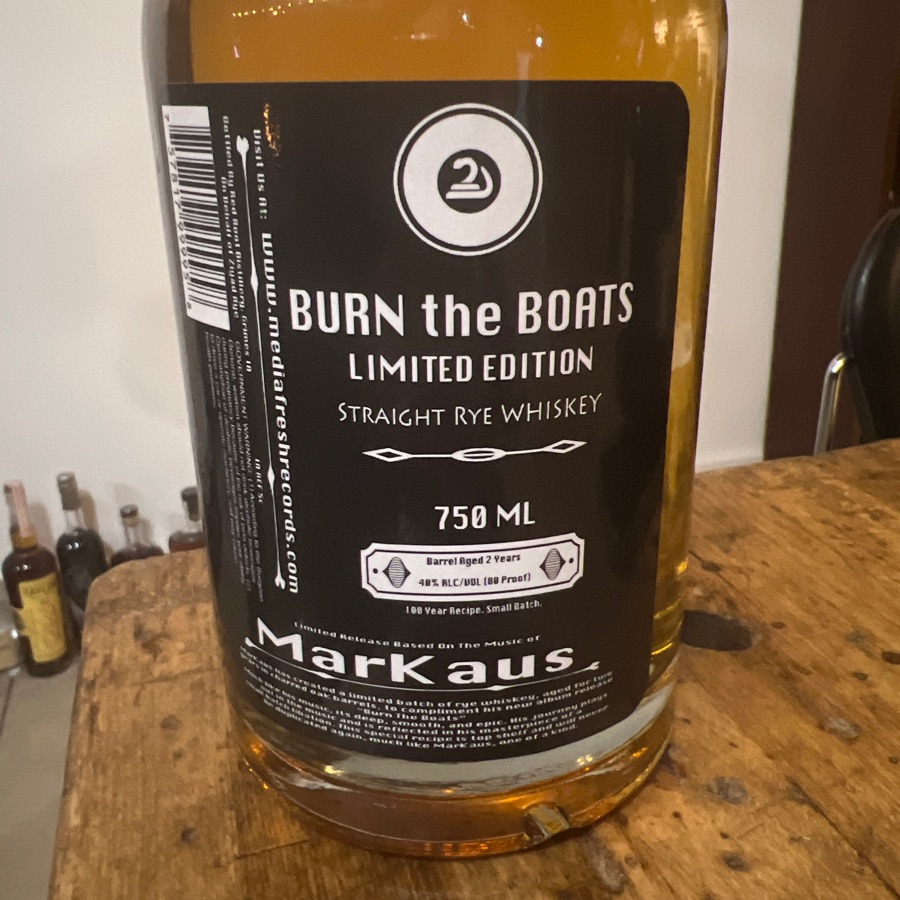 Burn the Boats limited Edition straight rye whiskey