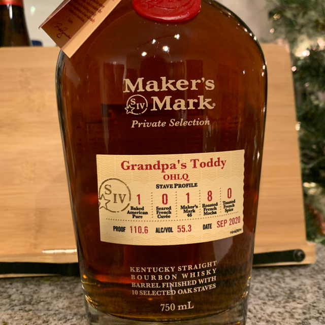 Maker's Mark Private Selection Grandpa's Toddy