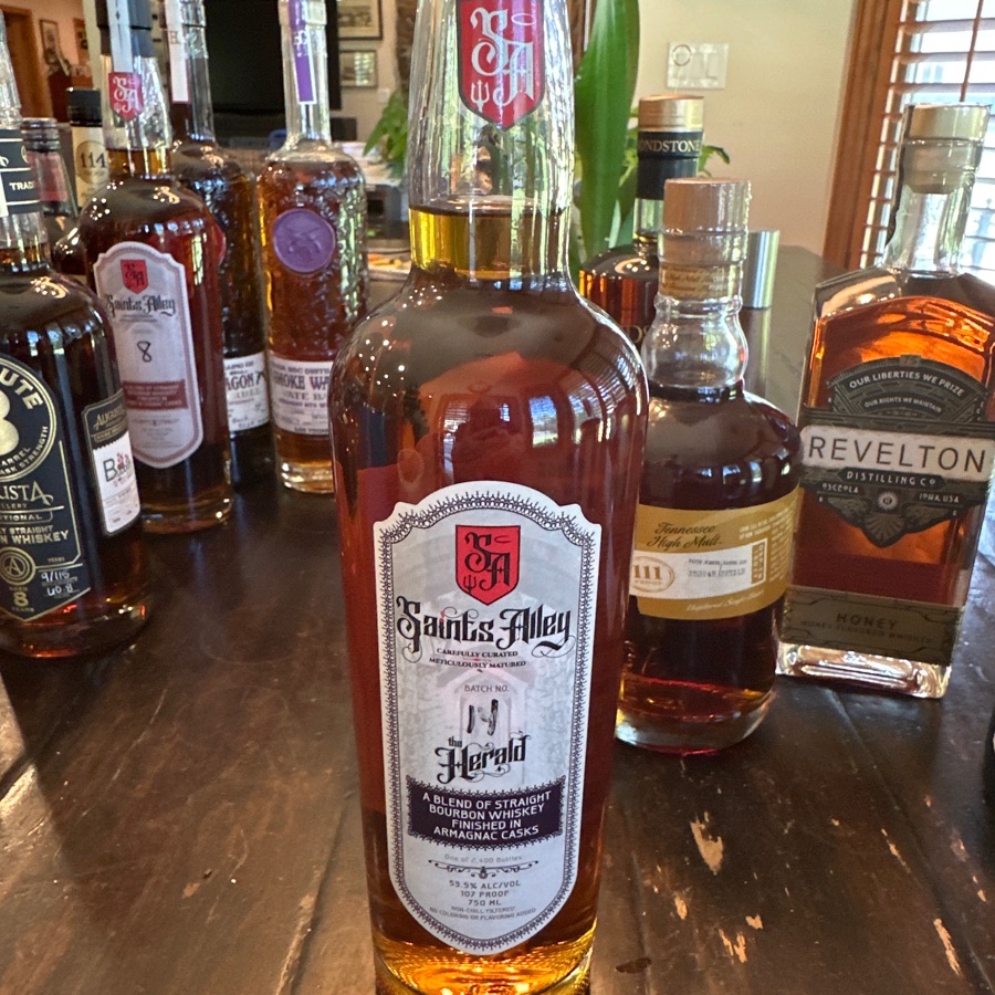 Saints Alley "The Herald" Batch 14 A Blend of Straight Bourbon Whiskey Finished in Armagnac Casks